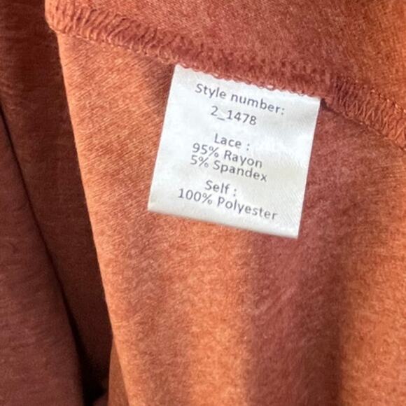 Joyfolie Kandra Mini Dress Sheer Lace long sleeve terracotta Small NWT - Picture 5 of 6